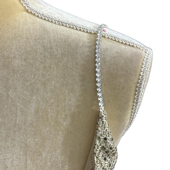 Bari Jay Formal Dress w/ Wrap Shawl Metallic Size 11/12 Vintage Made In USA - Picture 9 of 11